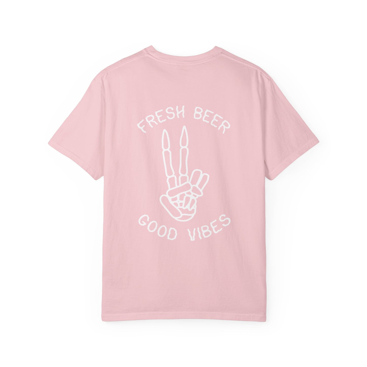T-Shirt - Fresh Beer Good Vibes Sunset and Peace Sign
