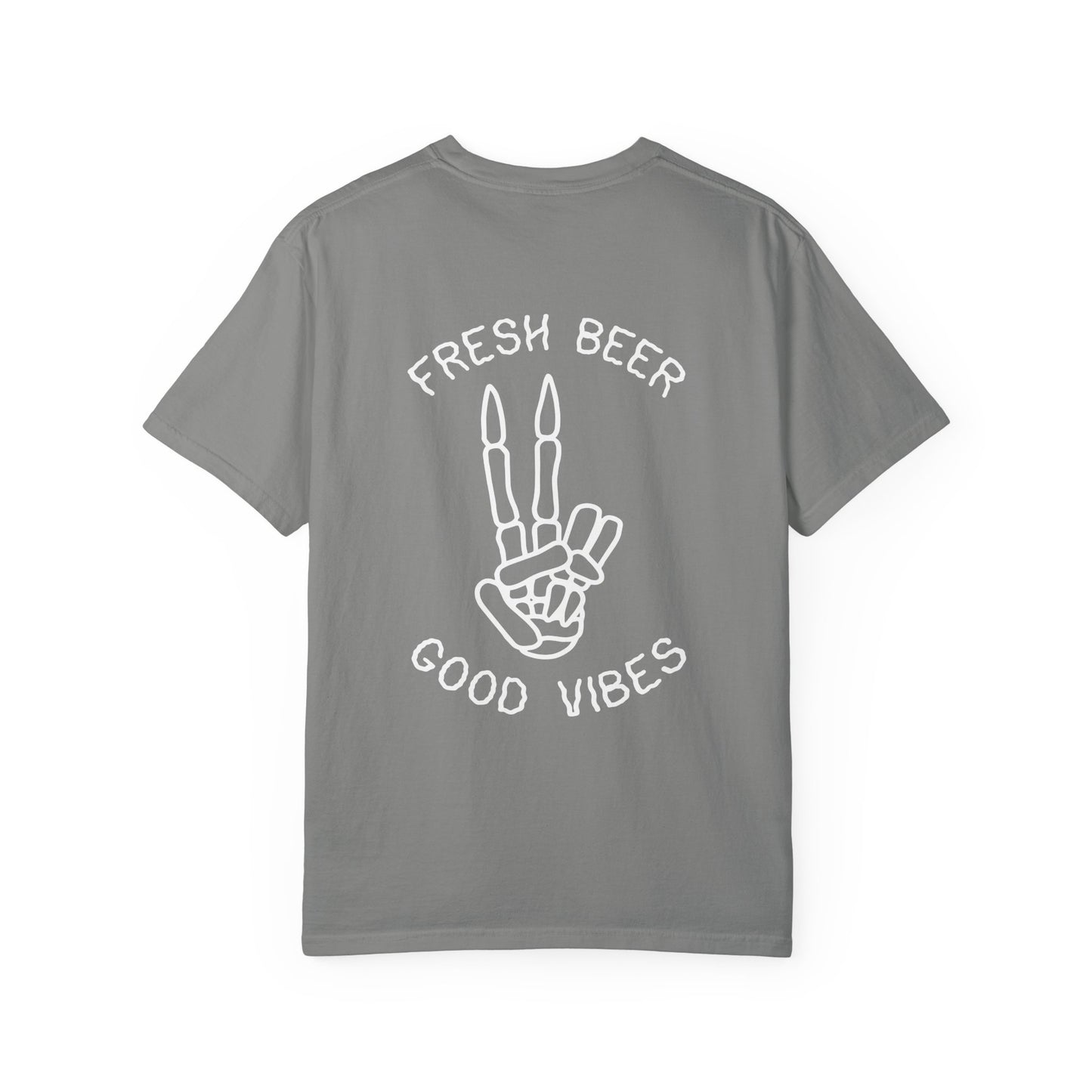 T-Shirt - Fresh Beer Good Vibes Sunset and Peace Sign