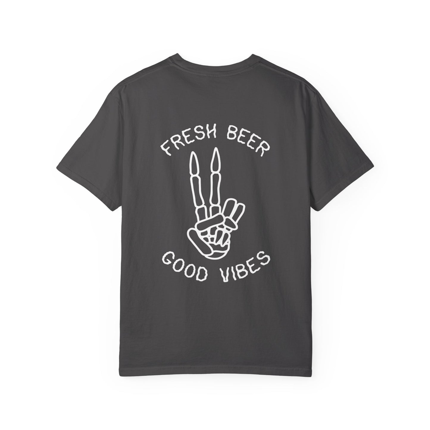 T-Shirt - Fresh Beer Good Vibes Sunset and Peace Sign